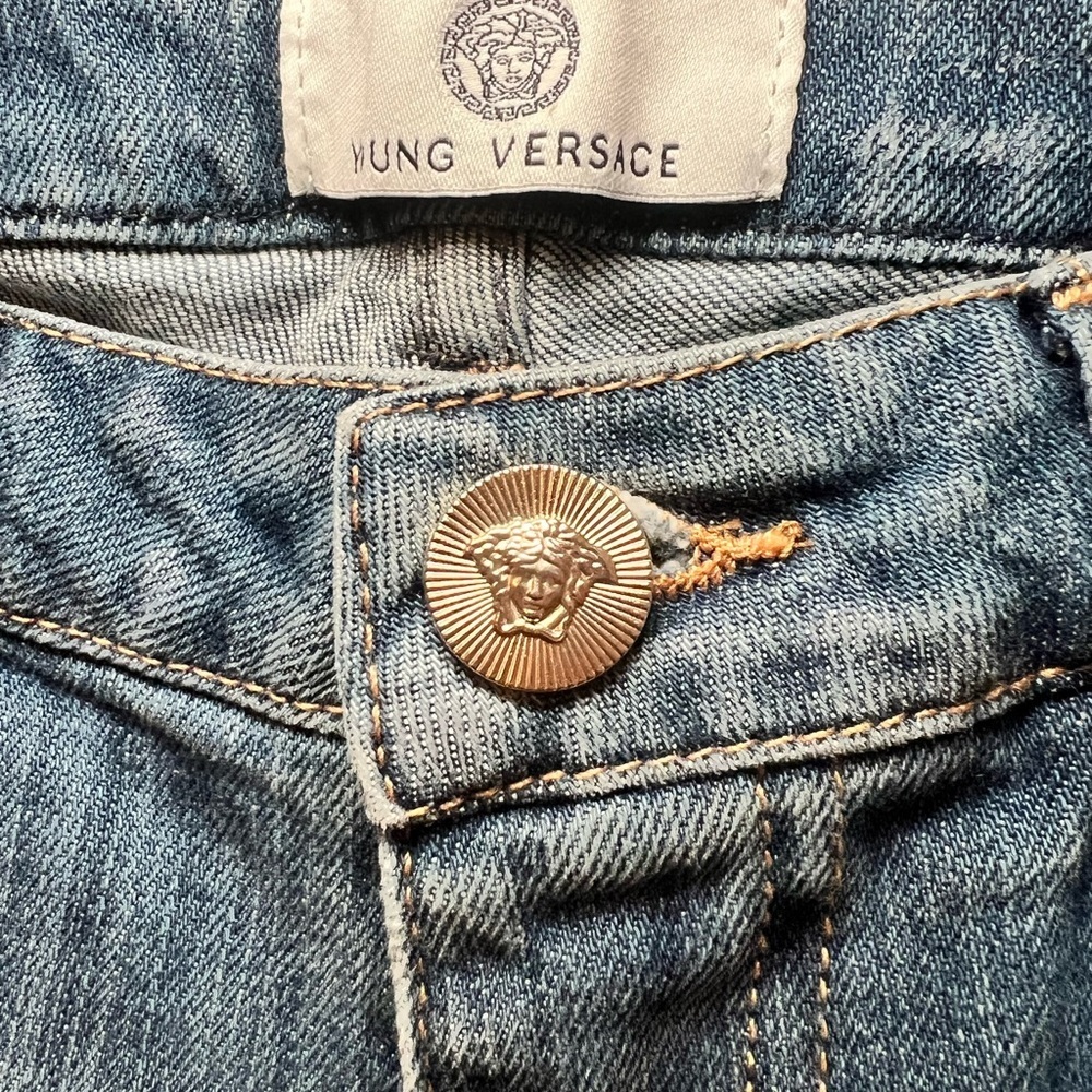 Authentic Versace Kids Straight Leg Blue Jeans